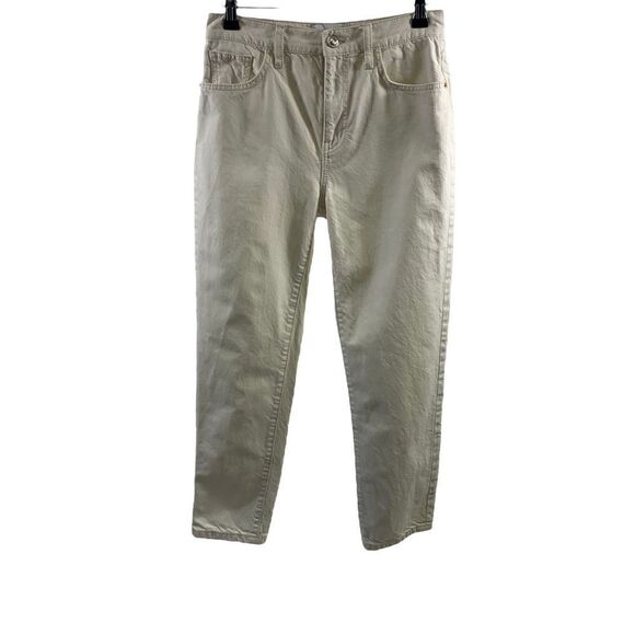 Current/Elliott Off White The Vintage Cropped Slim Jeans Size 26 - Picture 1 of 12